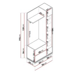 Прихожая Mirjan24 Malta/Green (Artisan Oak) Thumb
