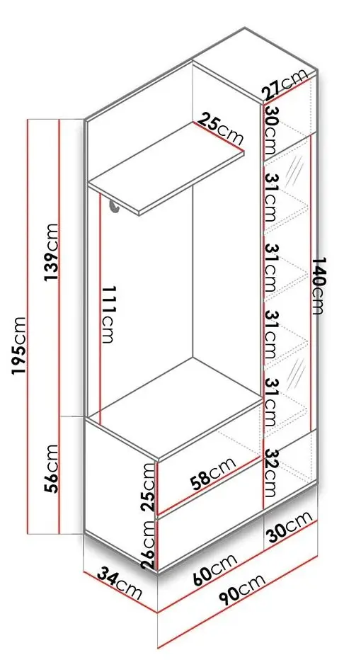 Прихожая Mirjan24 Malta/Green (Artisan Oak) - 3