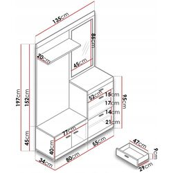 Прихожая Mirjan24 Roma/Stella (White/Oak Riviera) Thumb