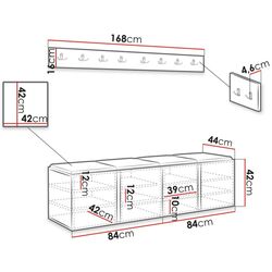 Прихожая Mirjan24 Tavasz/Orion VII Soft 011 (White/Black) Thumb