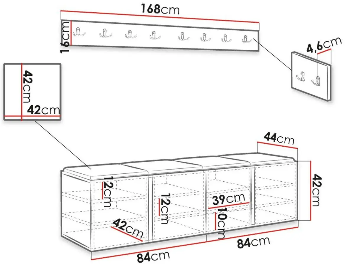 Прихожая Mirjan24 Tavasz/Orion VII Soft 011 (White/Black) - 2