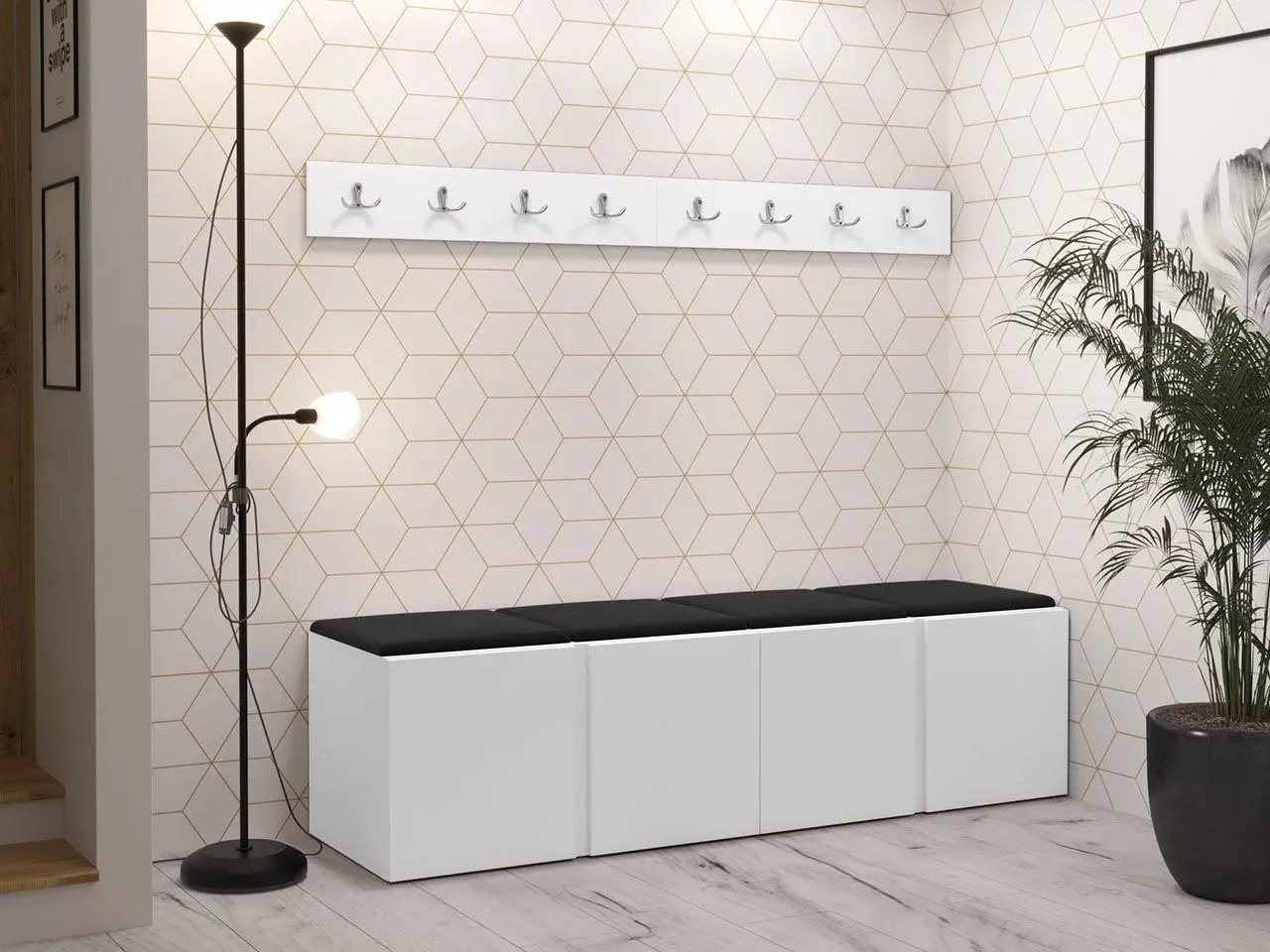 Прихожая Mirjan24 Tavasz/Orion VII Soft 011 (White/Black)