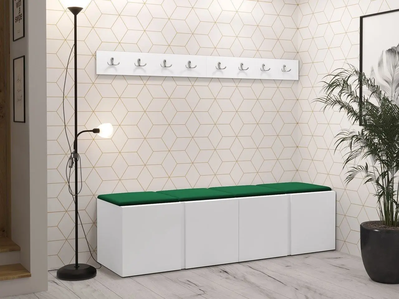 Прихожая Mirjan24 Tavasz VII/Orion (White/Green) - 3