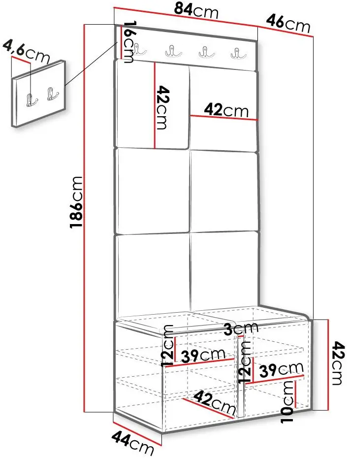 Прихожая Mirjan24 Terospito/Orion IV (Black/Beige) - 8