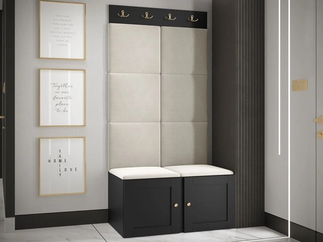 Прихожая Mirjan24 Terospito/Orion IV (Black/Beige) - 3