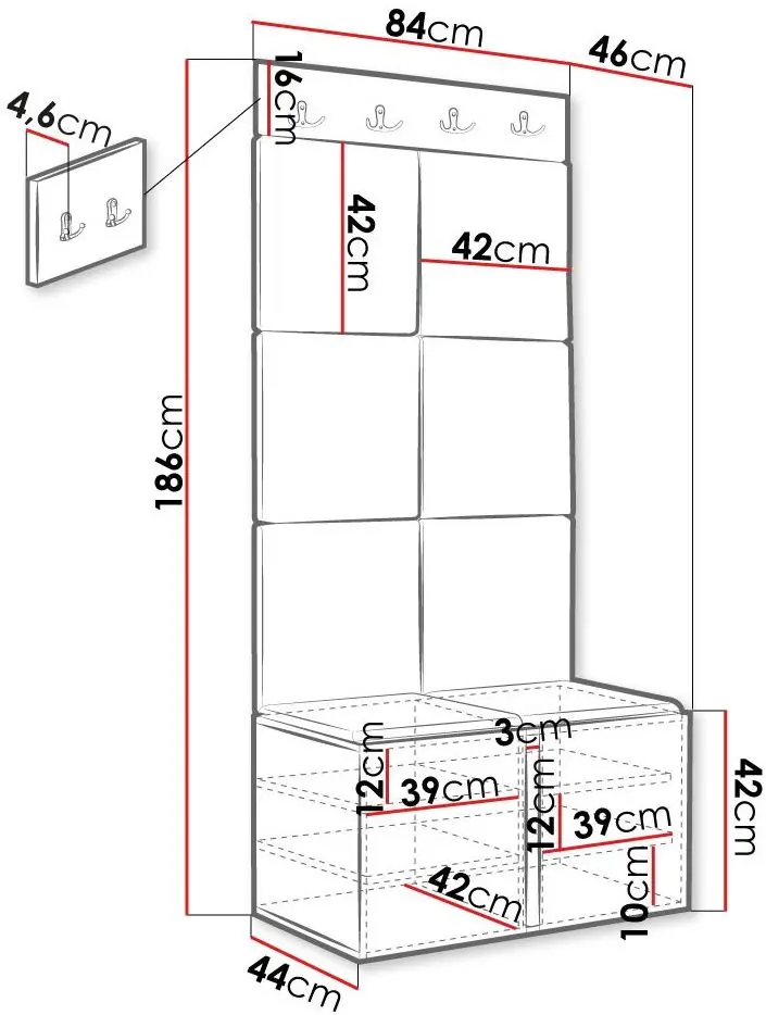 Прихожая Mirjan24 Towiro Slim/Orion IV (White/Beige) - 8