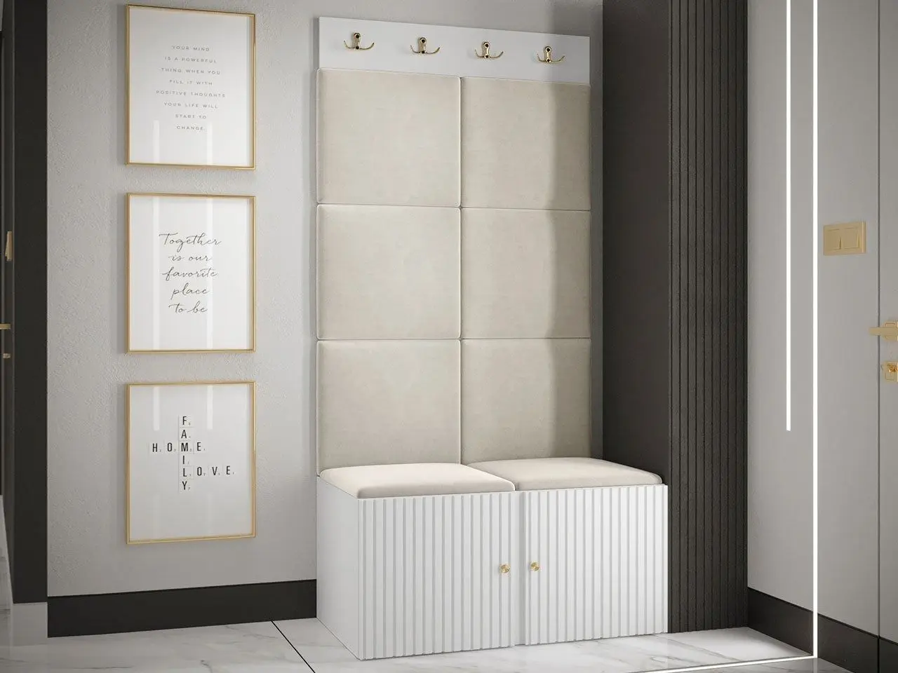 Прихожая Mirjan24 Towiro Slim/Orion IV (White/Beige) - 3