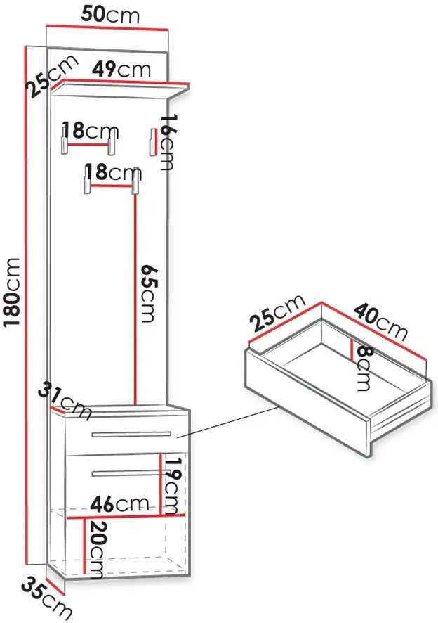 Прихожая Mirjan24 Tryplet Mini/Duo (White) - 3