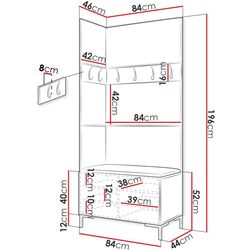 Прихожая угловая Mirjan24 Frunofta/Zilion IV (Black/Pink) Thumb
