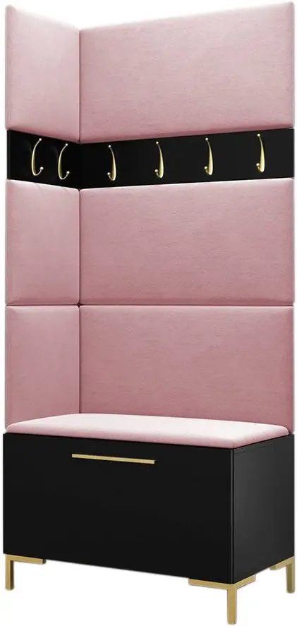 Прихожая угловая Mirjan24 Frunofta/Zilion IV (Black/Pink)