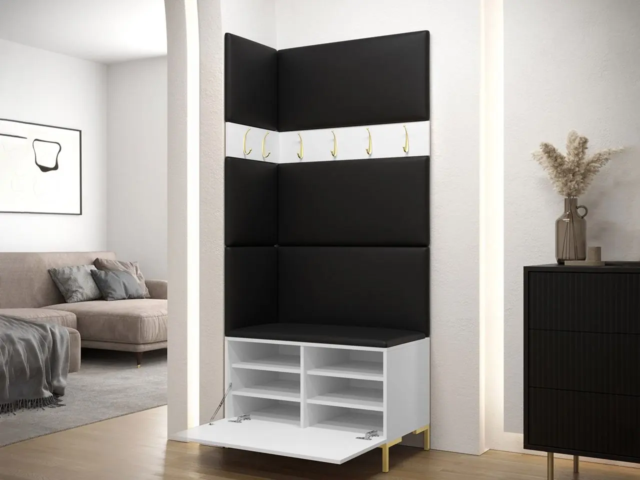 Antreu de colt Mirjan24 Frunofta/Zilion IV (Black/White) - 8