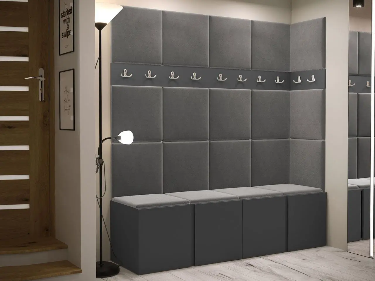 Прихожая угловая Mirjan24 Tavasz II/Orion (Graphite/Gray) - 3