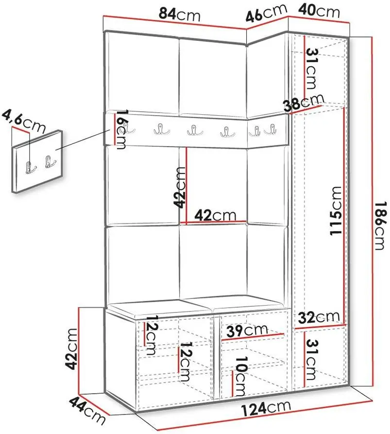 Antreu de colt Mirjan24 Tavasz IX/Orion (Artisan Oak/Blue) - 6