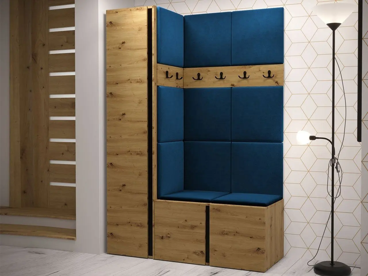 Antreu de colt Mirjan24 Tavasz IX/Orion (Artisan Oak/Blue) - 3