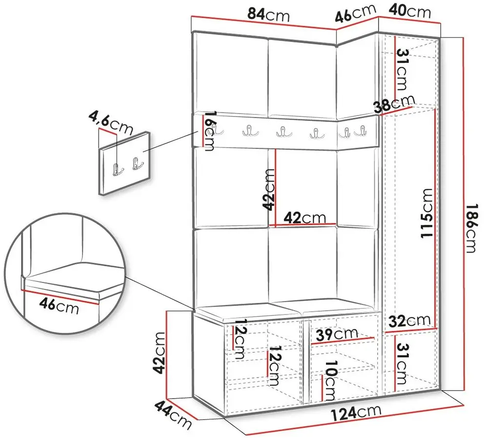 Antreu de colt Mirjan24 Tavasz/Orion IX Manila 18 (White/Black)