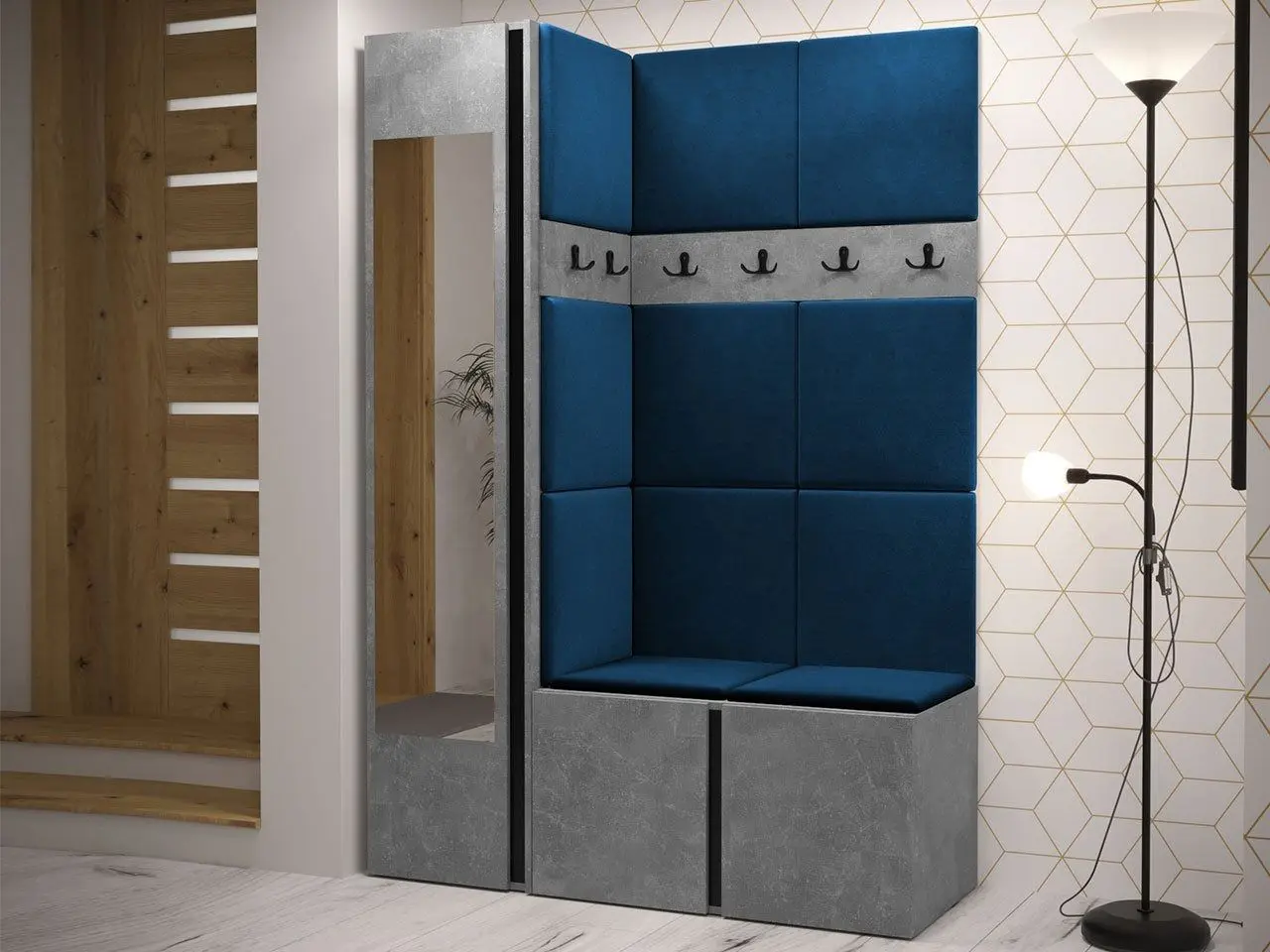 Antreu de colt Mirjan24 Tavasz/Orion X  (Concrete/Blue) - 2