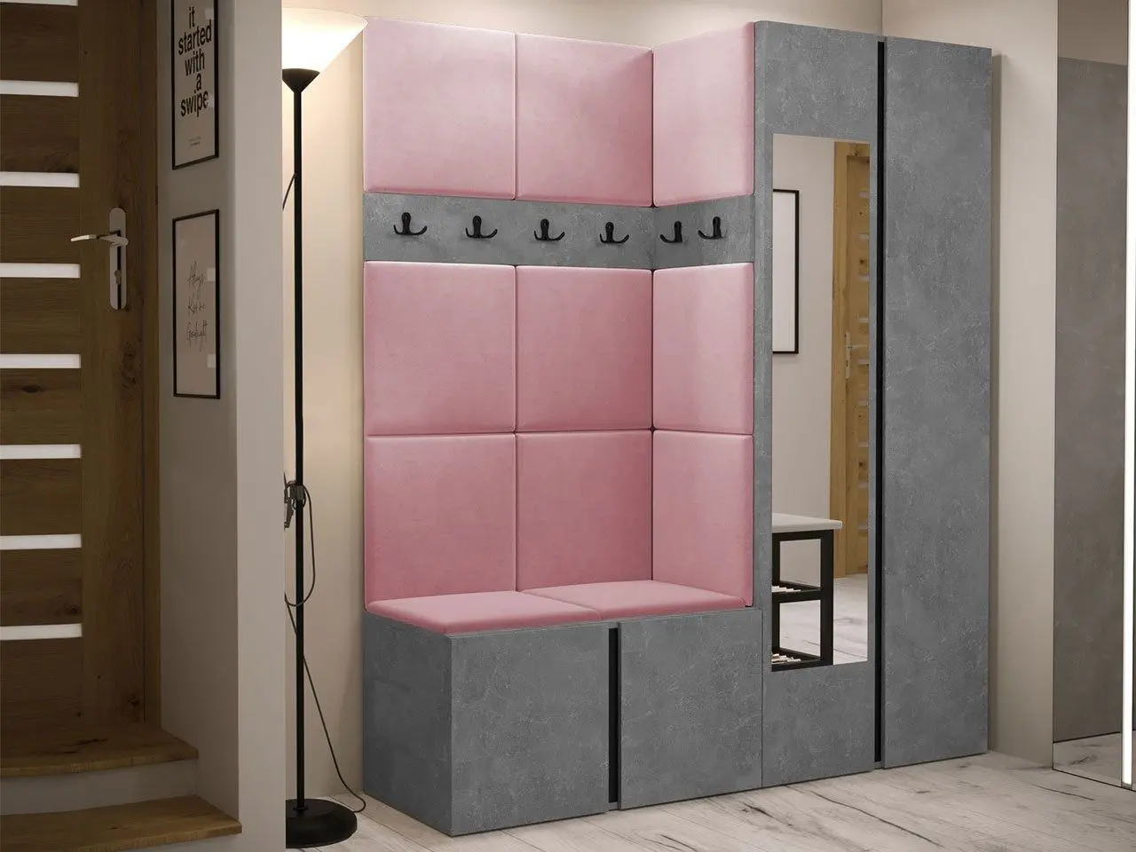 Antreu de colt Mirjan24 Tavasz/Orion XII (Concrete/Pink) - 2