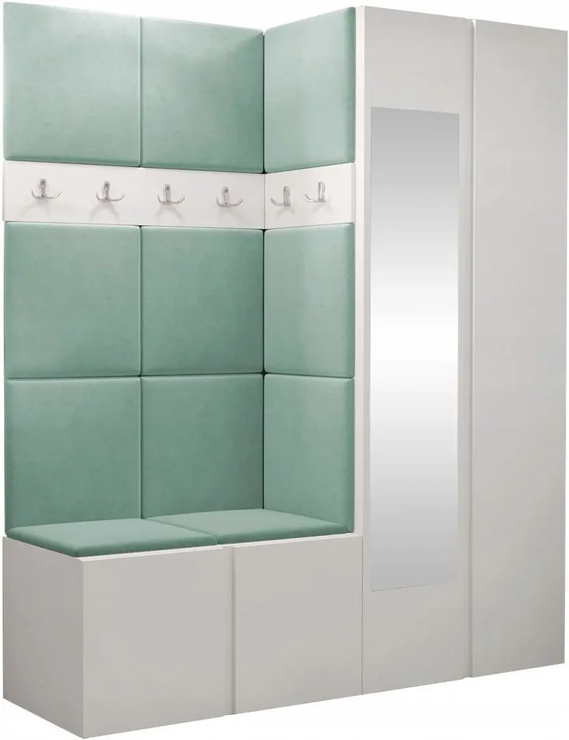 Прихожая угловая Mirjan24 Tavasz/Orion XII (White/Mint)
