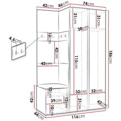 Antreu de colt Mirjan24 Tavasz XXVI/Orion (Concrete/Orange) Thumb