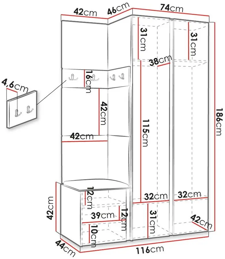 Antreu de colt Mirjan24 Tavasz XXVI/Orion (Concrete/Orange) - 8