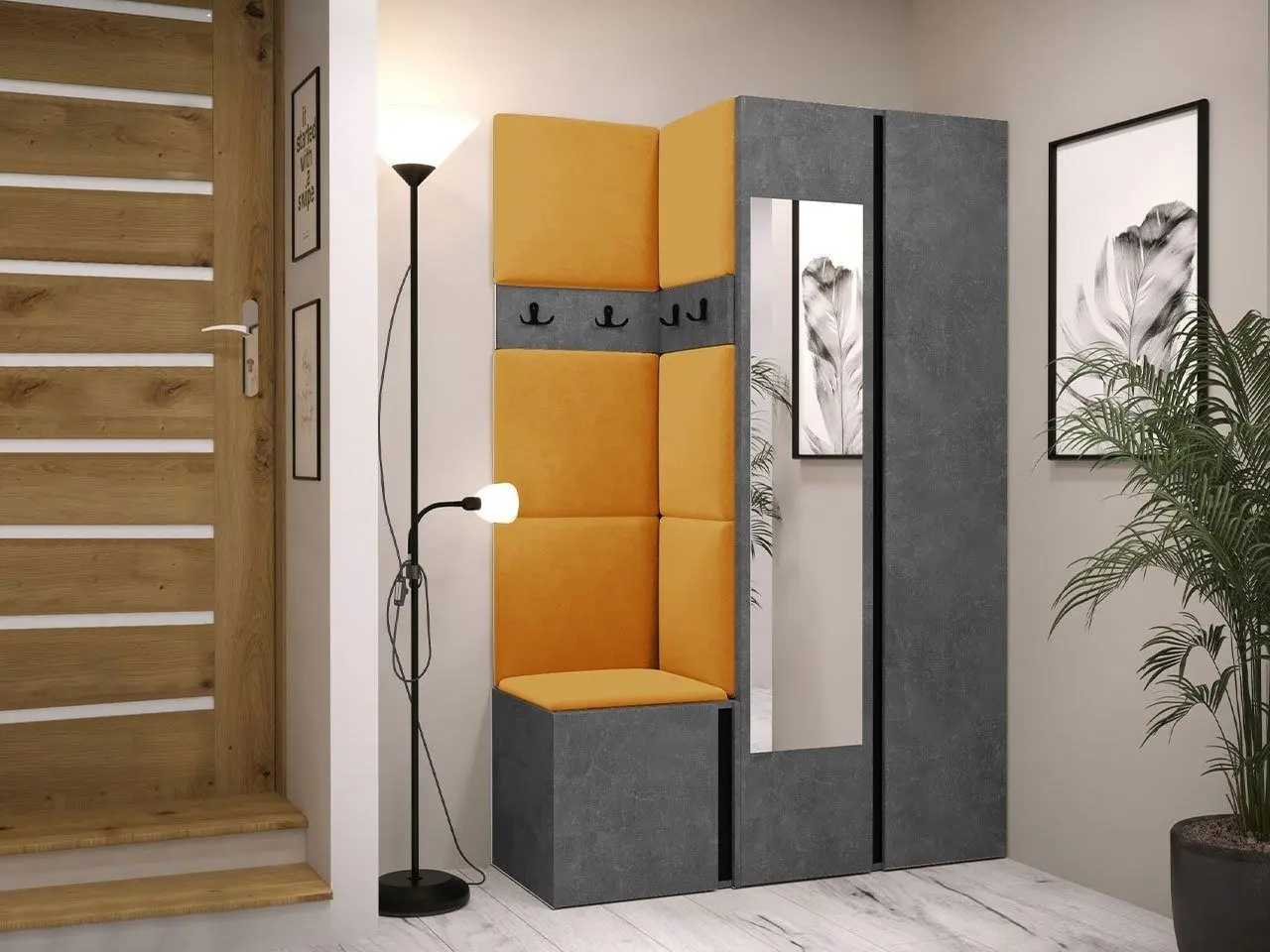 Antreu de colt Mirjan24 Tavasz XXVI/Orion (Concrete/Orange) - 3