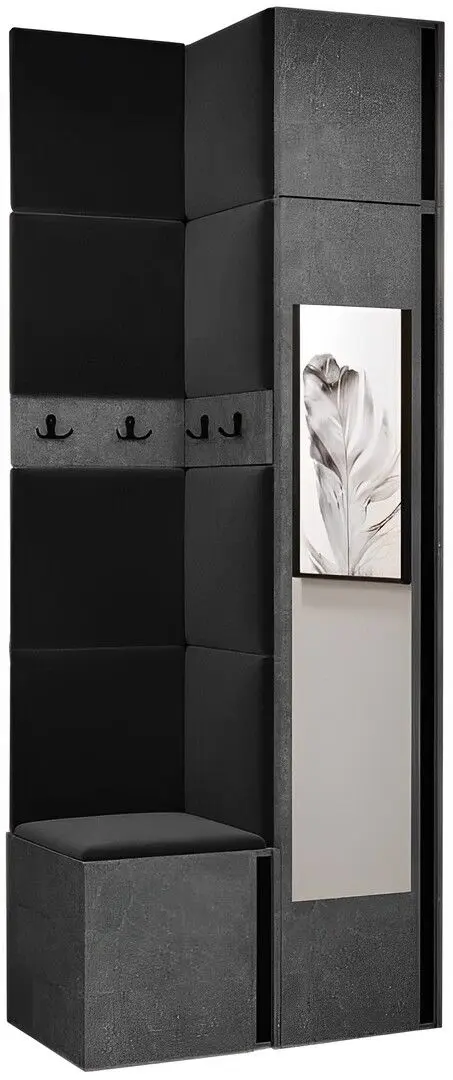 Прихожая угловая Mirjan24 Tavasz XXXIV/Orion (Concrete/Black)