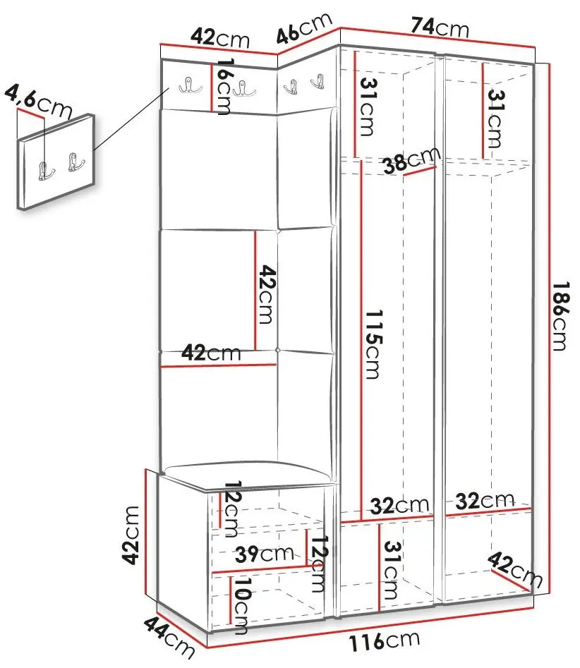 Antreu de colt Mirjan24 Terospito/Orion Ramiro XXIII Manila 23 (Black/Burgundy)