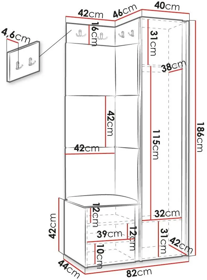 Antreu de colt Mirjan24 Terospito/Orion XXVI (Black/Gray) - 8
