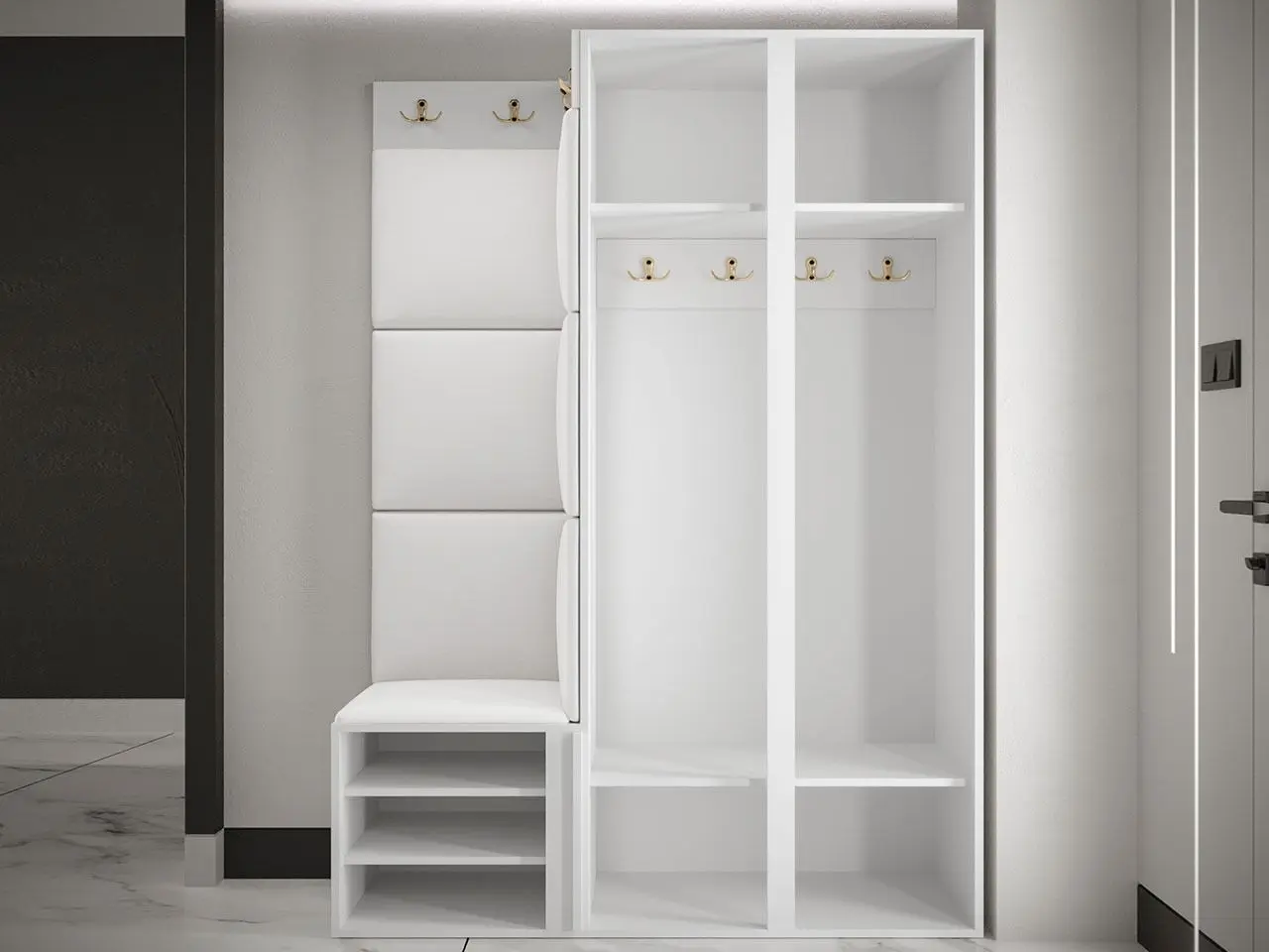 Прихожая угловая Mirjan24 Towiro Slim/Orion Ryfel Slim XXIV Manila 23 (White/Burgundy) - 5