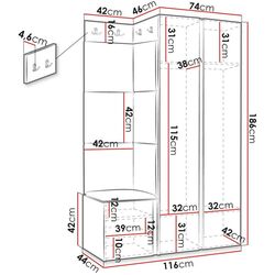 Прихожая угловая Mirjan24 Towiro Slim/Orion XXIII (Black/Gray) Thumb