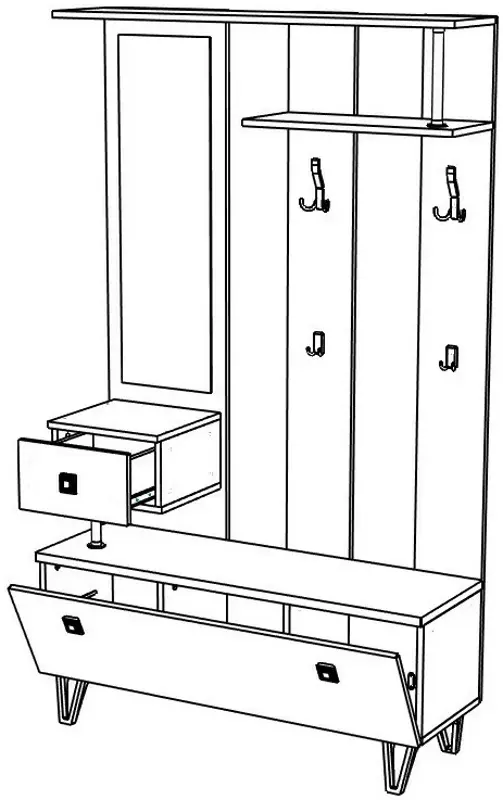 Antreu МЛ-Мебель Mira №10 1.2m (White) - 2