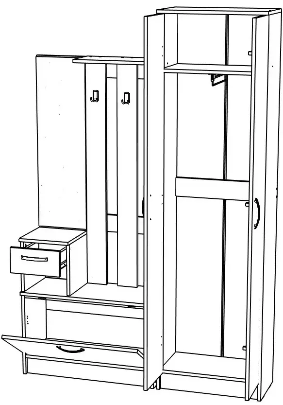 Antreu МЛ-Мебель ML-4 Var1 1.42m (Craft Oak White) - 3