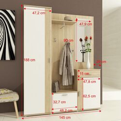 Прихожая Mobhaus Amalia (Sonoma Oak/White) Thumb