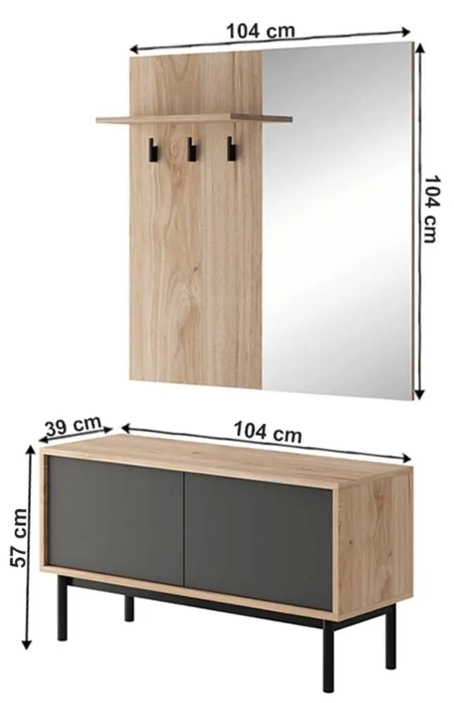 Прихожая Mobhaus Bergen BGD104 (Jackson Hickory Oak/Graphite) - 3