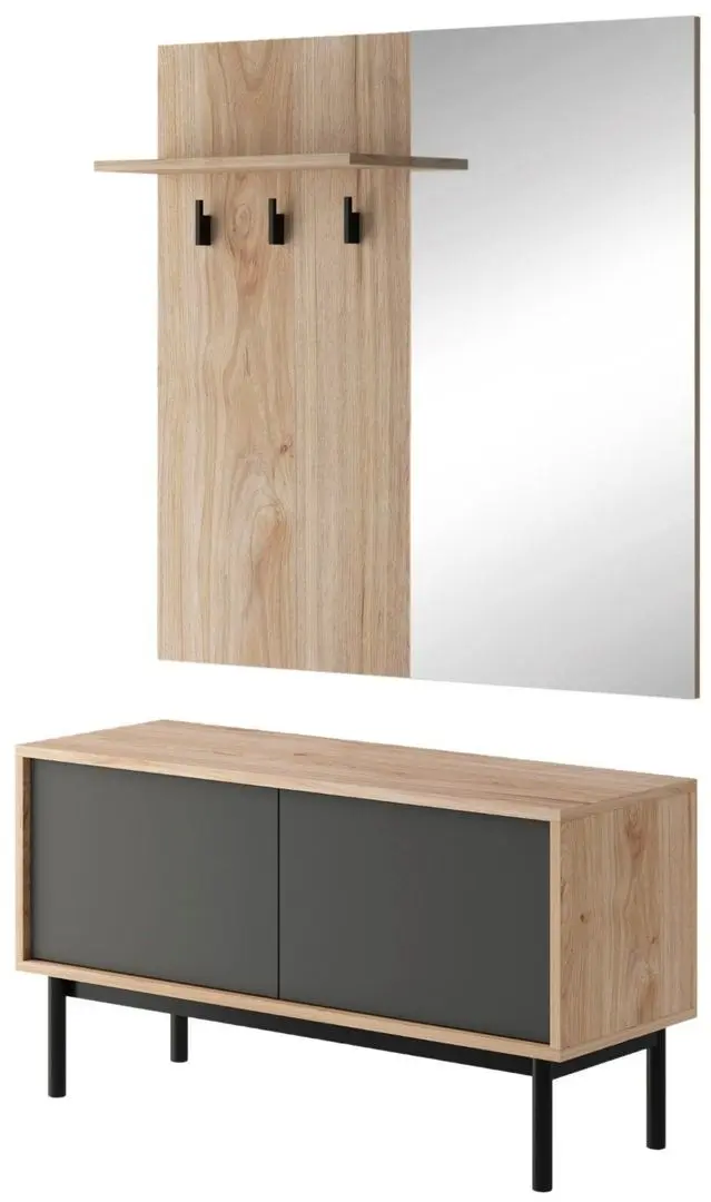 Прихожая Mobhaus Bergen BGD104 (Jackson Hickory Oak/Graphite)