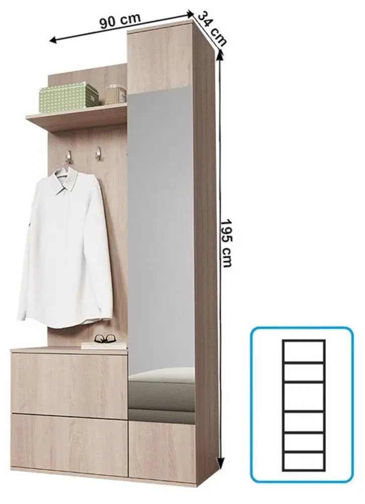 Antreu Mobhaus Gadis (Sonoma Oak)