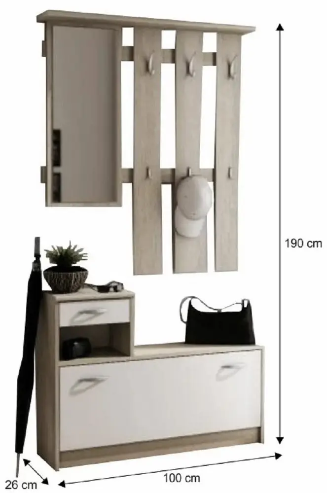 Прихожая Mobhaus Vira-Mecki (Sonoma Oak/White)