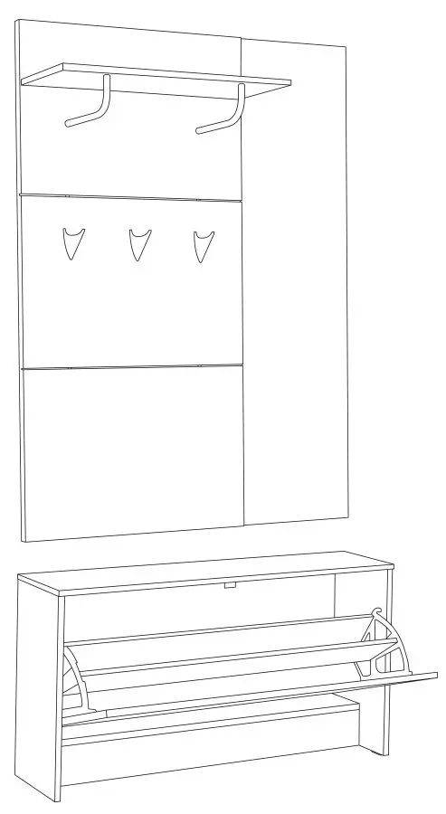 Прихожая Mobi Лайт 08.42 (Дуб Крафт Серый) - 2