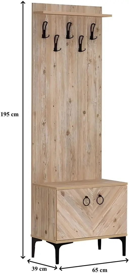 Antreu ModaLife History Smart cu cuiere (Wood)