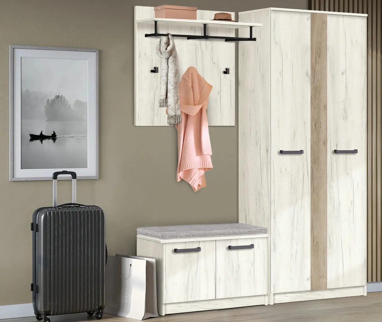 Antreu Modern Karolina 3 (Craft Oak White/Craft Oak Gray)