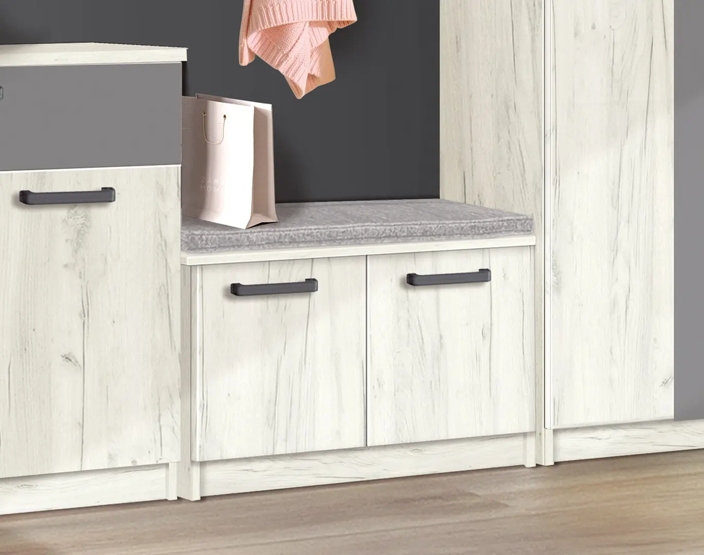 Прихожая Modern Karolina 3 (Craft Oak White/Slate Gray)