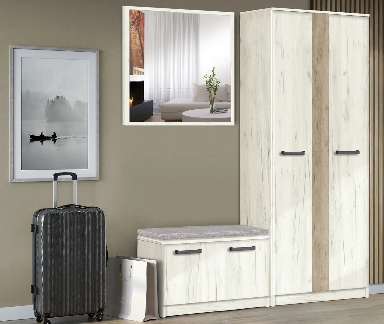 Antreu Modern Karolina 6 (Craft Oak White/Craft Oak Gray)