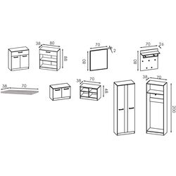 Прихожая Modern Karolina 2.2m (Craft Oak White/Craft Oak Gray) Thumb