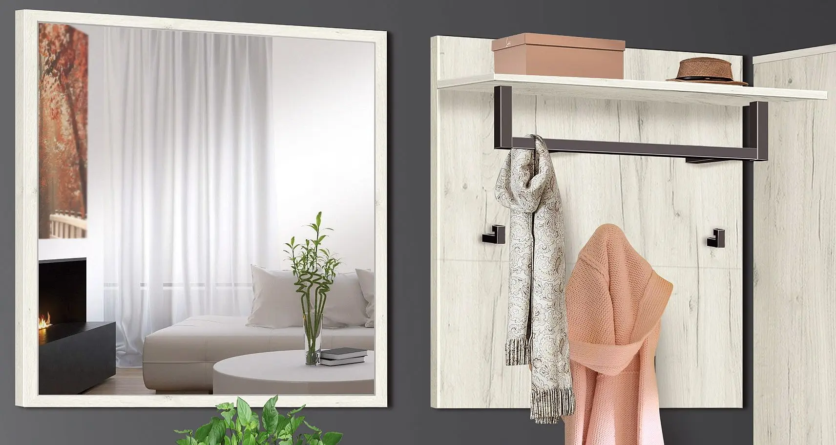 Прихожая Modern Karolina 2.2m (Craft Oak White/Slate Gray)