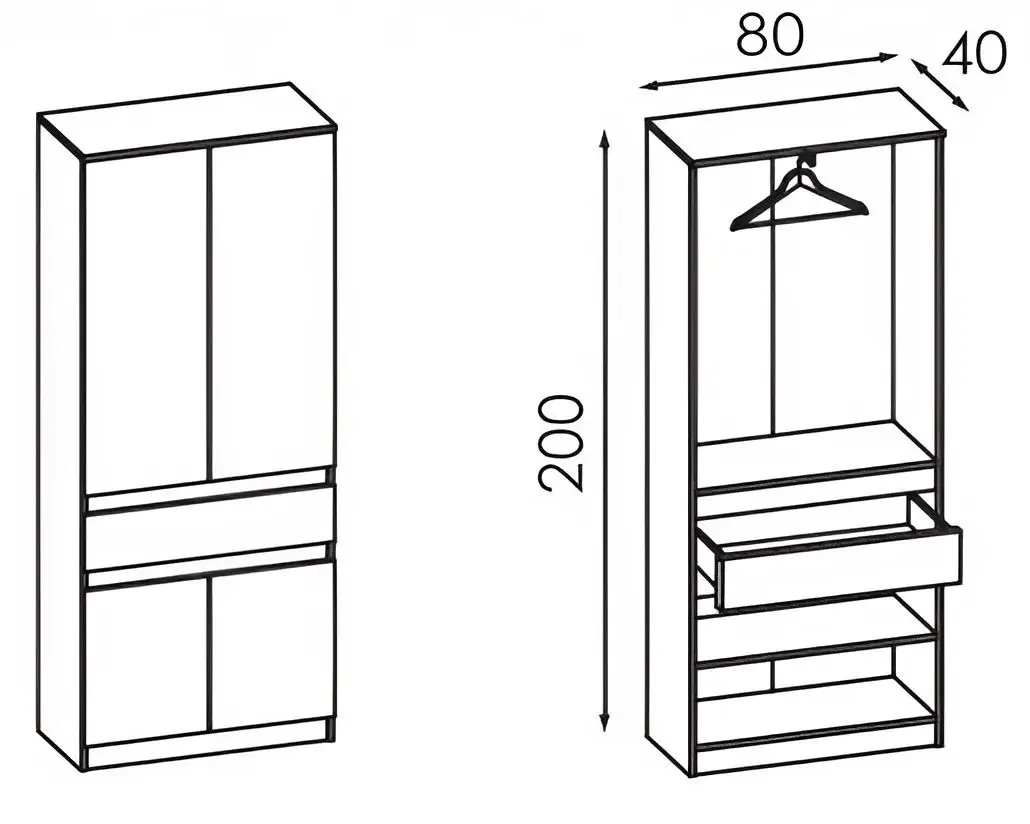 Antreu Modern Komfi 2 (Craft Oak White)