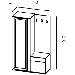Прихожая Modern Toledo (Craft Oak Gray/Cashmere) Thumb