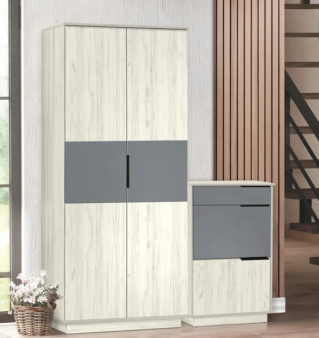 Прихожая Modern Visit New 5 (Craft Oak White/Slate Grey)