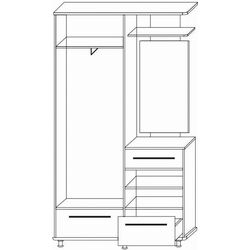 Прихожая Sokme Ниагара (Дуб Сонома/Белый) Thumb