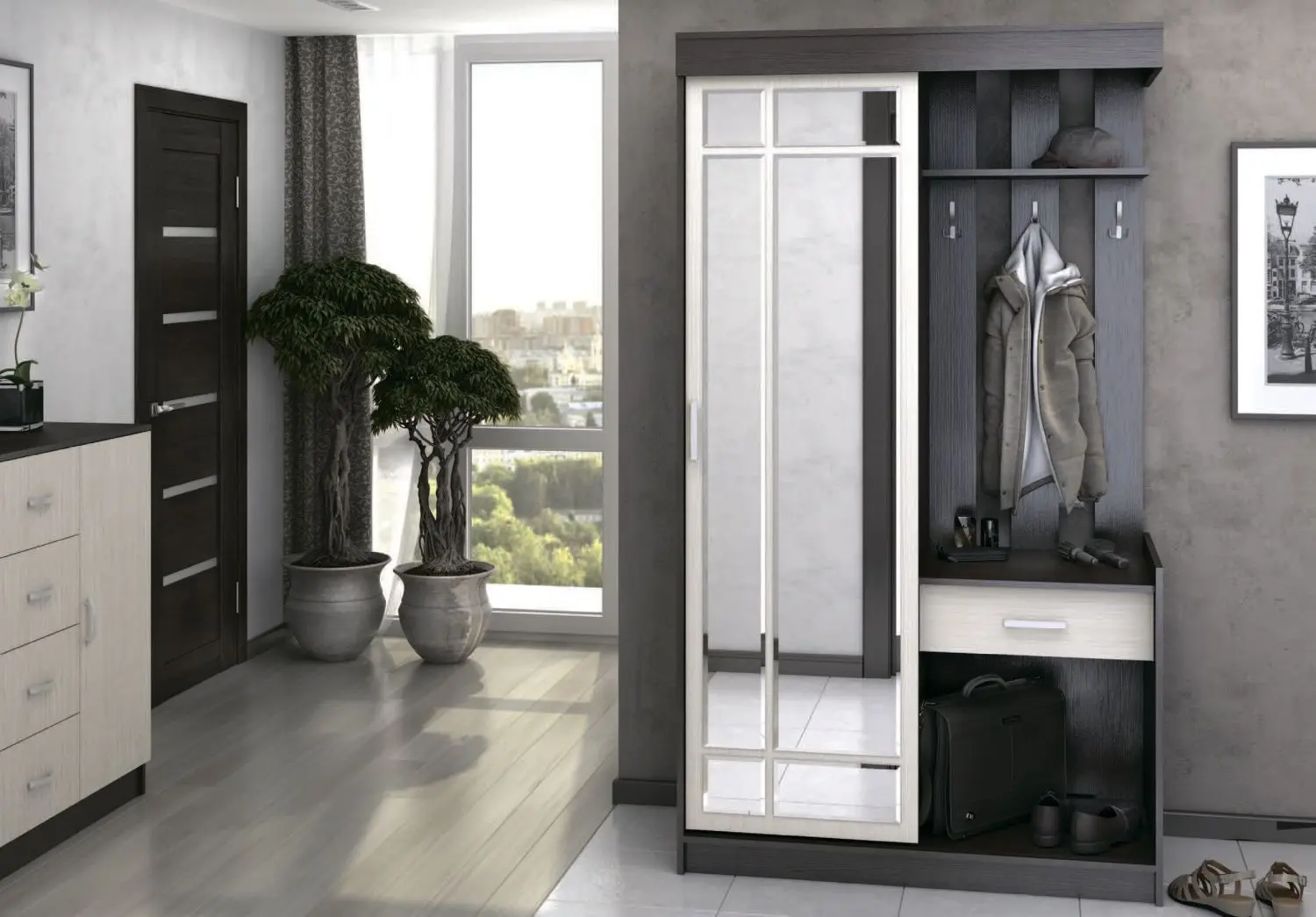 Antreu Стендмебель Parma (Belfort Oak/Wenge) - 3