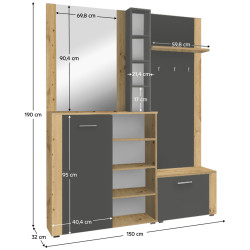 Antreu Tempo Kondela Fandu (Artisan Oak/Graphite) Thumb